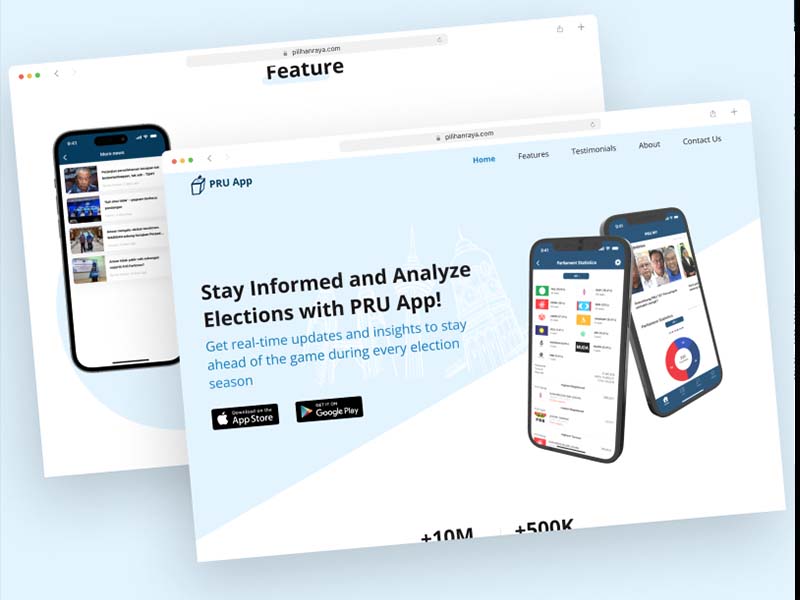 PRU App landing page website design